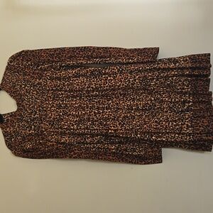 Ulla Johnson Leopard Print Long Sleeve Dress